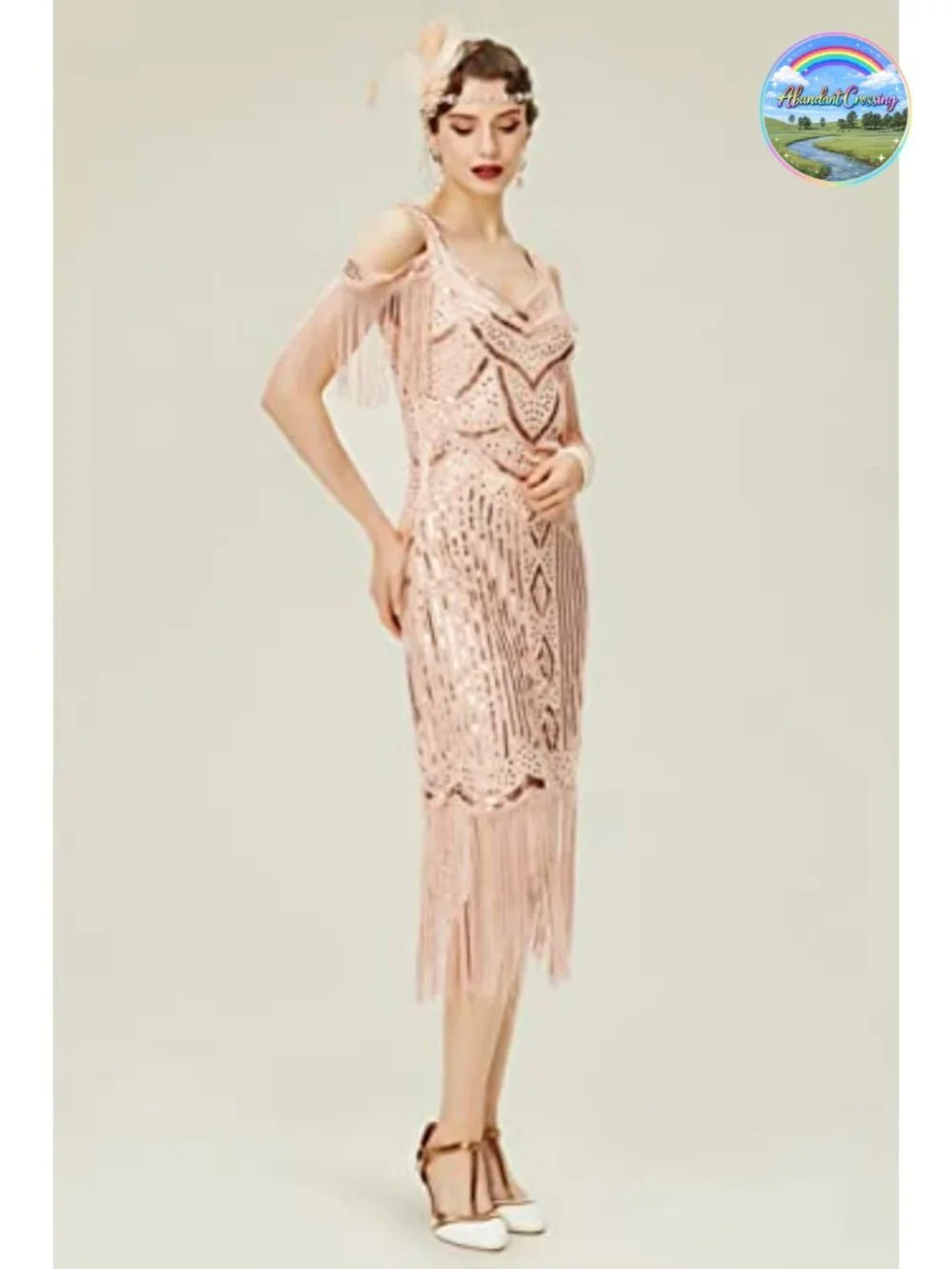 Flapper Dress 1920s Vintage Sequin Beaded Fringe Party Prom Costume